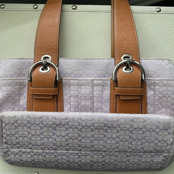 Coach Signature Satchel Bag – Classic Monogram with Leather Trim - Picture 7 of 8